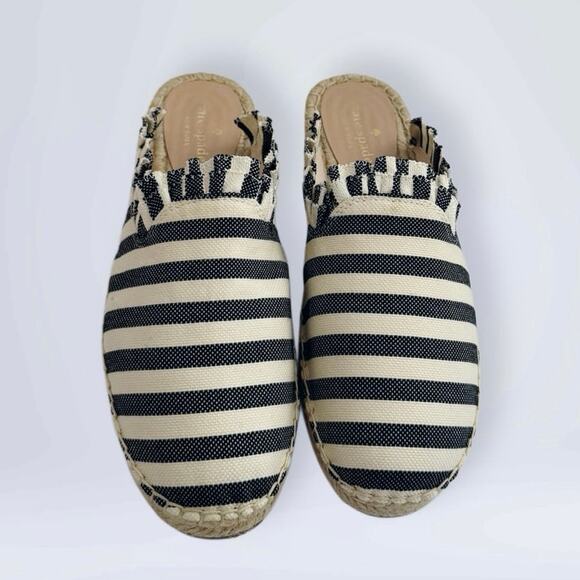 Kate Spade Laila Striped Canvas Espadrille Slip on Mules - Picture 3 of 9